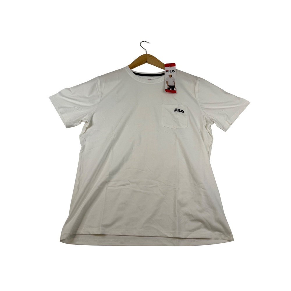 Fila Womens White Short Sleeve Pocket T-Shirt Crewneck‎ Athletic Tee Size M 2608